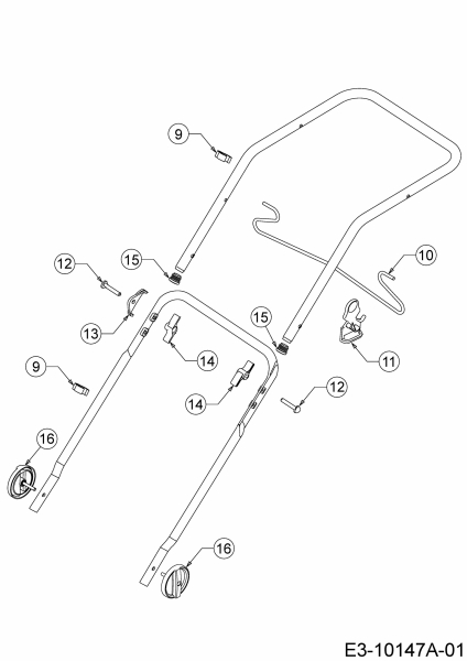 Ersatzteile WOLF-Garten Elektro Rasenmäher ohne Antrieb Expert 40 E Typ: 18BWH1K-650  (2016) Befestigungsteile Holm 