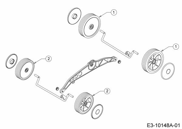 Ersatzteile WOLF-Garten Elektro Rasenmäher ohne Antrieb Blue Power 40 E Typ: 18AWH1Z1650  (2013) Räder 