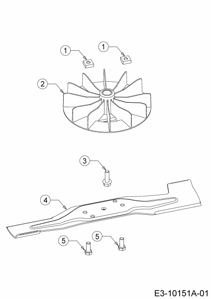 Ersatzteile WOLF-Garten Elektro Rasenmäher ohne Antrieb Expert 40 E Typ: 18BWH1K-650  (2016) Messer, Messeraufnahme 