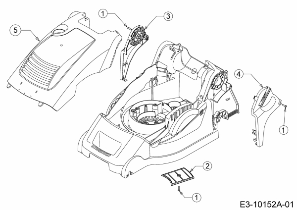 Ersatzteile WOLF-Garten Elektro Rasenmäher ohne Antrieb Expert 40 E Typ: 18BWH1K-650  (2016) Abdeckungen 