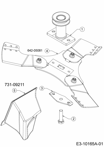 Ersatzteile WOLF-Garten Benzin Rasenmäher mit Antrieb A 420 AVHW Typ: 12AQLV5B650  (2017) Messer, Messeraufnahme, Mulchstopfen 