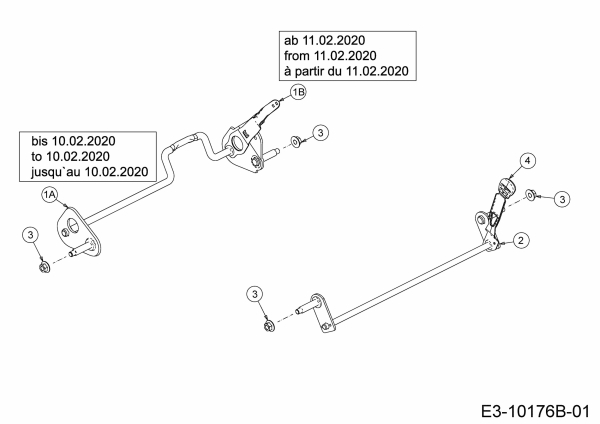 Ersatzteile WOLF-Garten Benzin Rasenmäher mit Antrieb A 5300 A Typ: 12B-POKC650 (2020) Achsen, Höhenverstellung 
