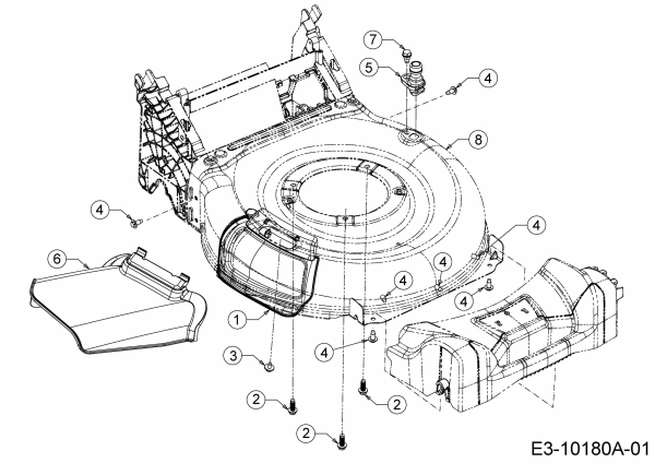 Cub Cadet Ersatzteile Motormäher mit Antrieb LM3 CR53SG 12ABPV5L603G  (2018) Deflektor, Mähwerksgehäuse, Mulchklappe