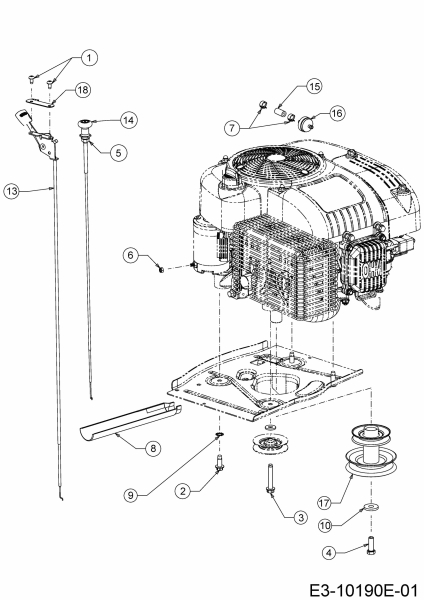Ersatzteile MTD Rasentraktor Minirider 76 SDHE Typ: 13A221JD600  (2020) Gaszug, Motorkeilriemenscheibe, Motorzubehör 