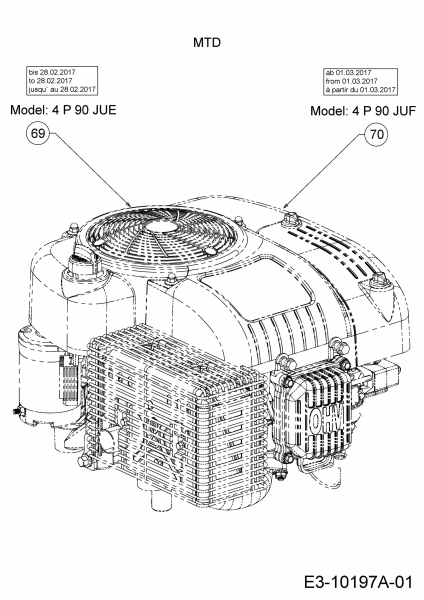 Ersatzteile MTD Rasentraktor 420/30 Typ: 13B226JD308  (2017) Motor MTD 