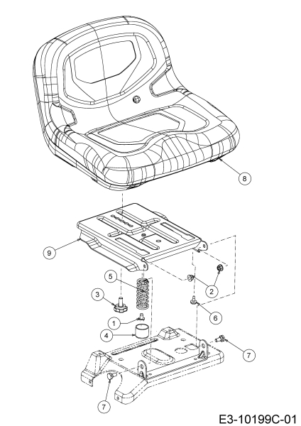 Cub Cadet Ersatzteile Rasentraktoren LR1 MR76 13B726HD603 (2020) Sitz, Sitzträger