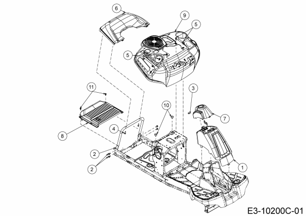 Ersatzteile MTD Rasentraktor Minirider 76 SDE Typ: 13C726JD600  (2020) Verkleidungen 