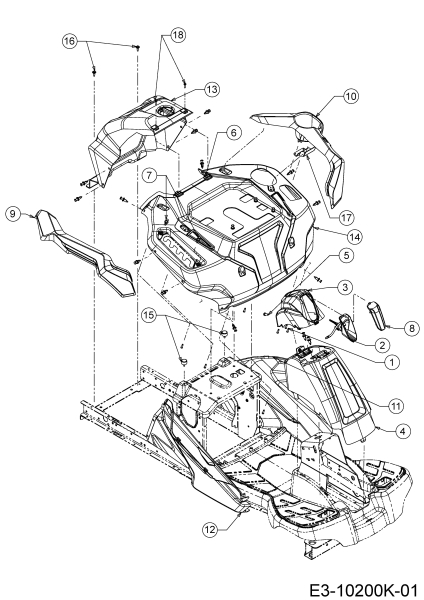 Cub Cadet Ersatzteile E-Rasentraktoren LR2 ES76 33AA27JD603 (2020) Verkleidungen