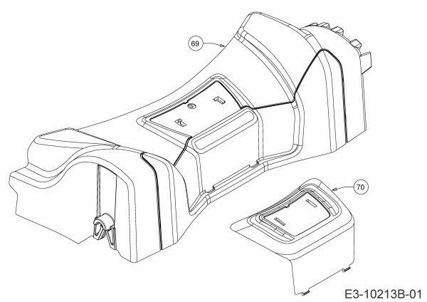 Ersatzteile MTD Benzin Rasenmäher mit Antrieb SP 53 HWBS Typ: 12B-PF7B600 (2019) Abdeckung Vorderachse 