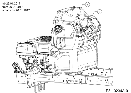 Cub Cadet Ersatzteile Rasentraktoren XT1 OR95 13A8A1CB330  (2017) Choke- und Gaszug ab 26.01.2017