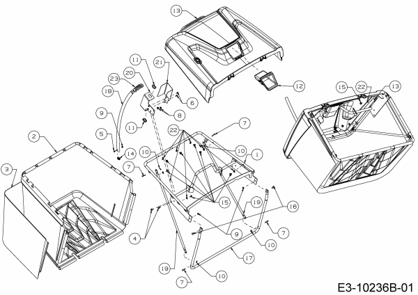 Ersatzteile WOLF-Garten Rasentraktor 106.230 H Typ: 13AQA1VR350  (2018) Grasfangeinrichtung 