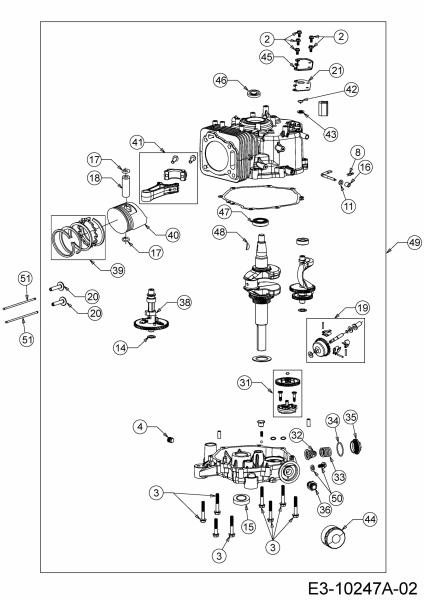 Ersatzteile MTD-Motoren Vertikal 4P90JHB Typ: 752Z4P90JHB  (2013) Rumpfmotor