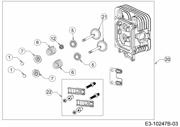 Ersatzteile MTD-Motoren Vertikal 4P90JHE Typ: 752Z4P90JHE  (2020) Zylinderkopf