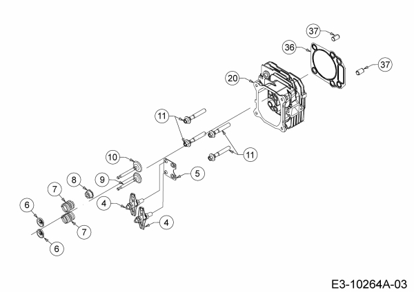 Ersatzteile MTD-Motoren Vertikal 5X70RH Typ: 752Z5X70RH  (2017) Zylinderkopf