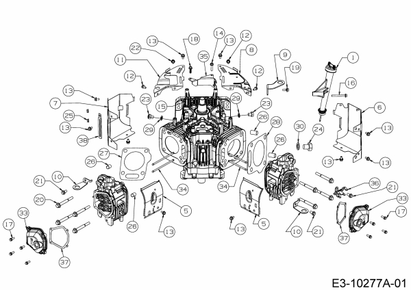 Ersatzteile MTD-Motoren Vertikal 9Q78HU Typ: 752Z9Q78HU  (2017) Abdeckungen, Ölmeßstab, Ventildeckel