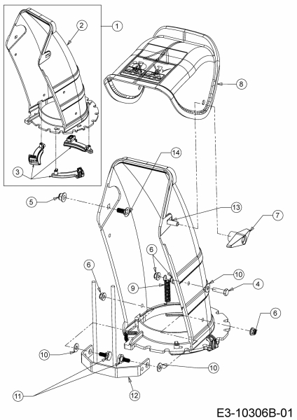 Ersatzteile MTD Schneefräse SMART ME 61 Typ: 31CW6BF2678  (2022) Auswurfschacht 