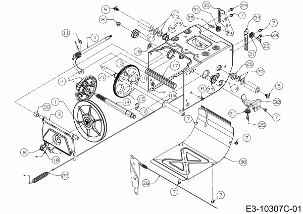 Ersatzteile MTD Schneefräse SMART ME 61 Typ: 31BW6BF2678  (2020) Fahrantrieb 