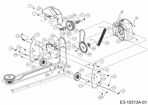 Ersatzteile Zubehör Garten- und Rasentraktoren Schneefräsen für A Serie (NX 15) Seitenauswurf Typ: 19A40024100  (2017) Fräsantrieb