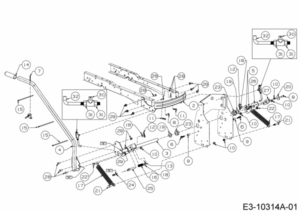 Ersatzteile Zubehör Garten- und Rasentraktoren Schneefräsen für A Serie (NX 15) Seitenauswurf Typ: 19A40024100  (2017) Aushebung