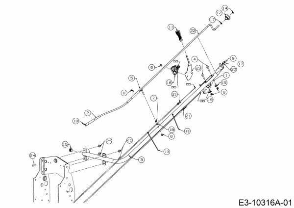 Ersatzteile Zubehör Garten- und Rasentraktoren Schneefräsen für A Serie (NX 15) Heckauswurf Typ: 19A40045OEM  (2019) Verstellhebel Auswurfschacht