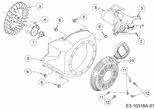 Ersatzteile MTD-Motoren Horizontal 690-WHA Typ: 752Z690-WHA  (2018) Elektrostarter, Reversierstarter