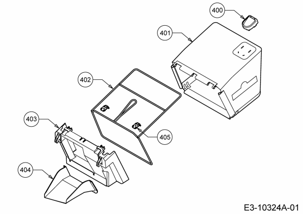 Ersatzteile WOLF-Garten Elektro Rasenmäher ohne Antrieb Expert 37 E Typ: 18BWG1H-650  (2020) Grasfangsack 