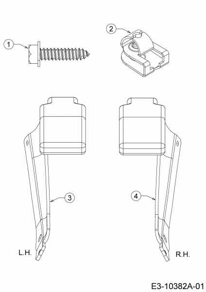 Ersatzteile Zubehör Garten- und Rasentraktoren Armlehnen für Sitze für A Serie (NX-15) WOLF-Garten Typ: 196-564-650  (2019) Armlehnen WOLF-Garten