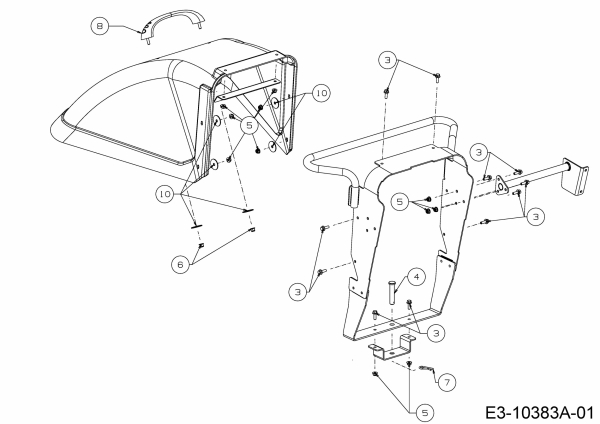Ersatzteile Zubehör Garten- und Rasentraktoren Deflektor für A Serie (NX-15) mit Mähwerk B (37/95cm) Typ: 196-552-000  (2017) Deflektor