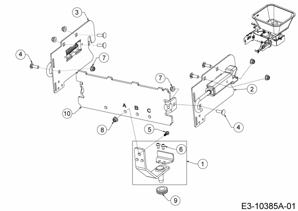 Ersatzteile Zubehör Garten- und Rasentraktoren Grasfangeinrichtung für A Serie (NX-15) mit Mähwerk S (42/107cm) Typ: 19A30030100  (2019) Schnellwechsler