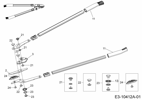 Ersatzteile Troy-Bilt Astscheren Power Cut RS 650 (TB) Typ: 73AGA005609  (2017) Grundgerät