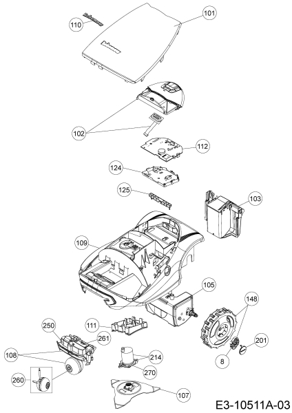 Ersatzteile Robomow Mähroboter RC302 Typ: PRD7002A  (2014) Grundgerät