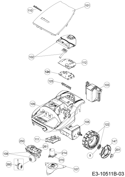 Ersatzteile Robomow Mähroboter RC312 Typ: PRD7012A  (2015) Grundgerät