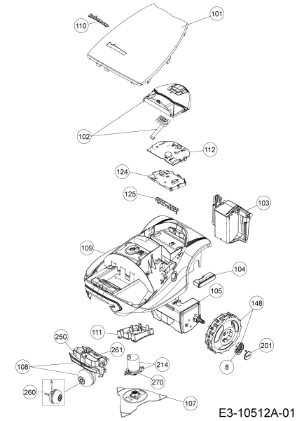 Ersatzteile Robomow Mähroboter RC304 Typ: PRD7004BG  (2015) Grundgerät