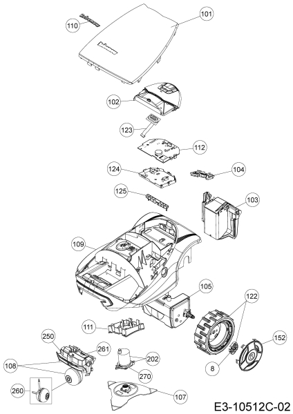 Ersatzteile Robomow Mähroboter RC306 US Typ: PRD7006USG  (2017) Grundgerät