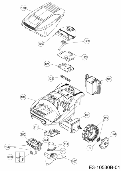 Ersatzteile WOLF-Garten Mähroboter Loopo M1000 Typ: 22BCBA-A650 (2020) Grundgerät 