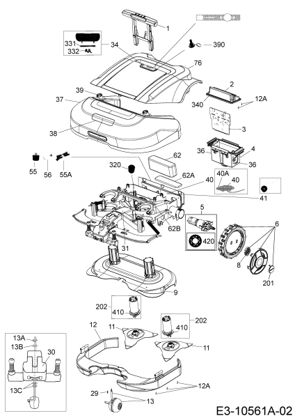 Ersatzteile Robomow Mähroboter RS622 US Typ: PRD6200US  (2014) Elektromotore, Gehäuse, Messer, Räder