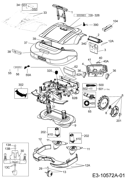Ersatzteile Robomow Mähroboter RS622 US Typ: PRD6200US1G  (2015) Elektromotore, Gehäuse, Messer, Räder