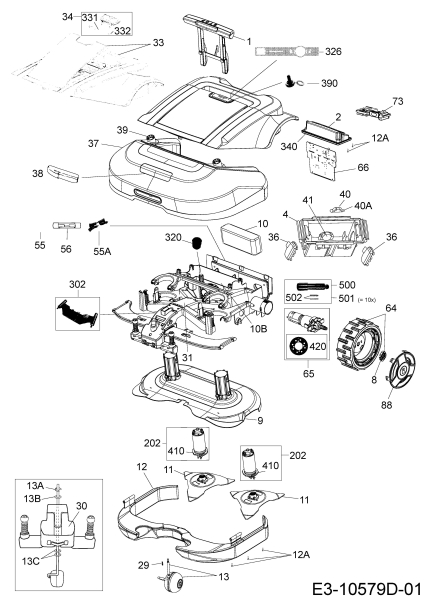 Ersatzteile Robomow Mähroboter RS635 PRO S Typ: 22ASGAFD619  (2018) Elektromotore, Gehäuse, Messer, Räder