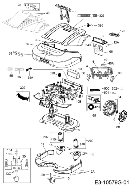 Ersatzteile Robomow Mähroboter RS635 PRO SV Typ: 22ASGAFF619 (2020) Elektromotore, Gehäuse, Messer, Räder