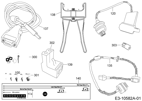 Ersatzteile Robomow Mähroboter RC312 Typ: PRD7012A  (2015) Kabel, Kabelanschluß, Regensensor, Werkzeug