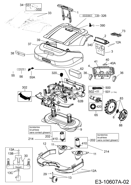Ersatzteile Robomow Mähroboter RS615 PRO Typ: PRD6100G  (2017) Elektromotore, Gehäuse, Messer, Räder
