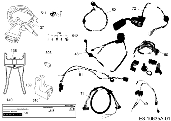 Cub Cadet Ersatzteile Mähroboter XR3 3000 22BSBAAD603  (2019) Kabel, Kabelanschluß, Regensensor, Werkzeug