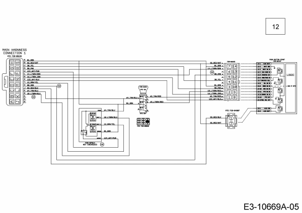 Ersatzteile WOLF-Garten Rasentraktor 95.180 H Typ: 13CTA1VB650  (2019) Schaltplan Elektromagnetkupplung 