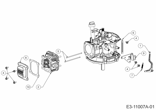 Ersatzteile MTD-Motoren Vertikal 1X65RHB Typ: 752Z1X65RHB (2019) Reglerhebel,Ventildeckel