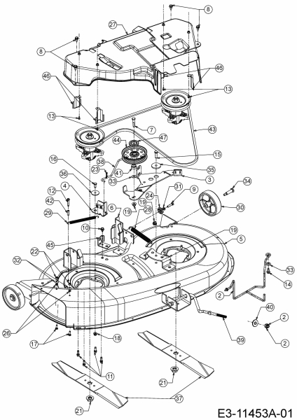 Ersatzteile MTD Rasentraktor Smart RF 125 Typ: 13HH76KF600  (2019) Mähwerk F (38/96cm) 