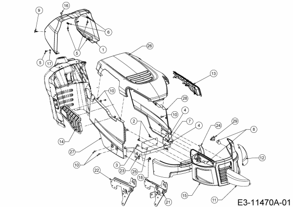 Ersatzteile Lux Tools Rasentraktoren B-RT-165/92 Typ: 13JN77SE694  (2020) Motorhaube S-Style