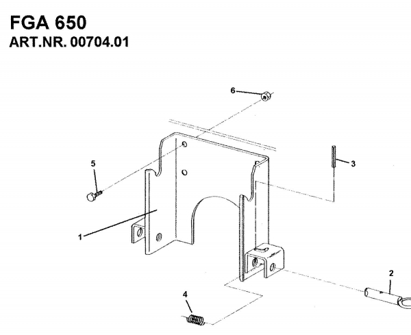 Ersatzteile Zubehör Einachser Frontgeräteaufnahme FGA 650 für 650 Typ: 00704.01  (1989) Kuppelbügel