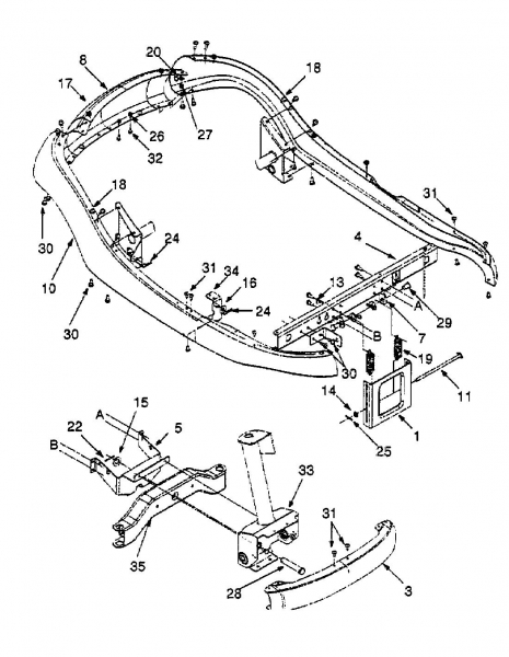 Ersatzteile White Rasentraktoren RI 700 Typ: 13A-312-679 (1999) Rahmen