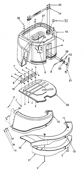 Ersatzteile White Rasentraktoren RI 700 Typ: 13A-312-679 (1999) Grasfangkorb