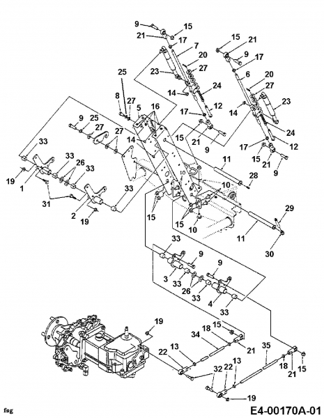 Cub Cadet Ersatzteile Zero Turn Z 42 53BA1B2G603  (2000) Betätigungselemente, Gestänge Hydrostat, Stossdämpfer